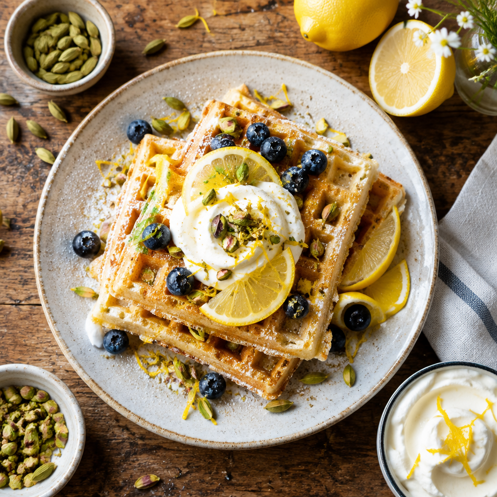 Luftige Zitronen-Kardamom-Waffeln