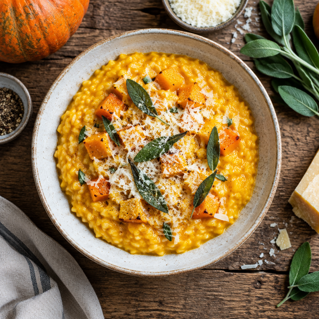 Cremiges Kürbisrisotto mit Salbei und Parmesan