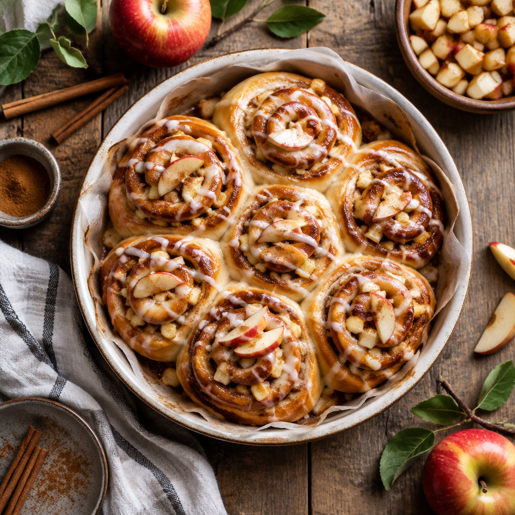 Saftige Apfel-Zimt-Schnecken aus Hefeteig